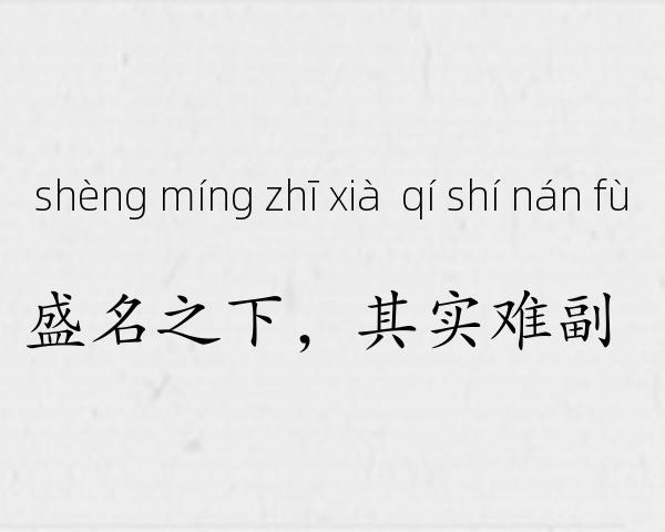 盛名之下，其实难副成语故事