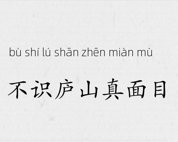 不识庐山真面目成语故事