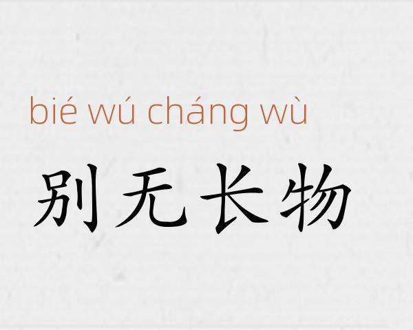 别无长物成语故事
