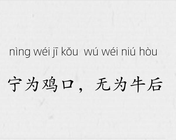 宁为鸡口，无为牛后成语故事