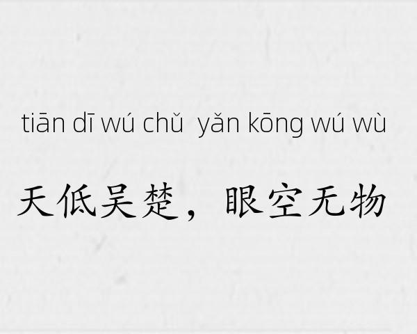 天低吴楚，眼空无物成语故事