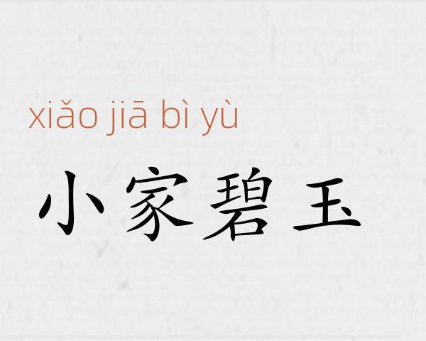 小家碧玉成语故事
