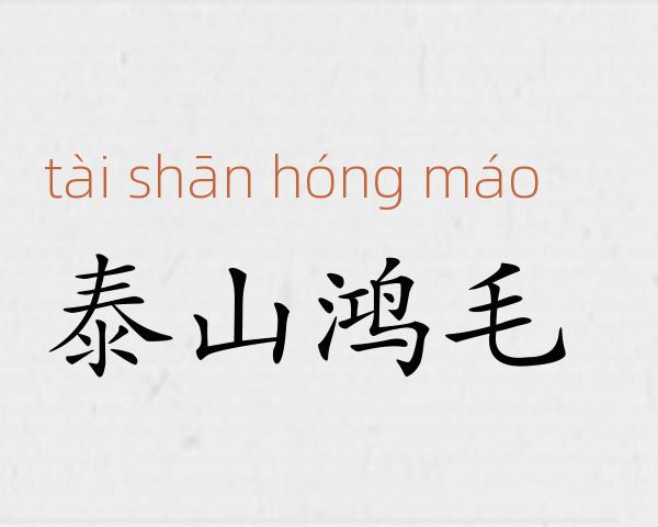 泰山鸿毛成语故事
