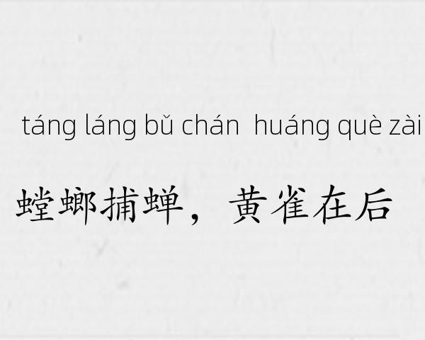 螳螂捕蝉，黄雀在后成语故事