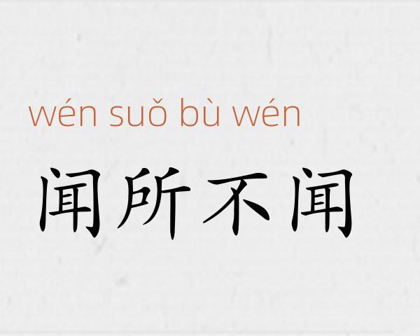 闻所不闻成语故事
