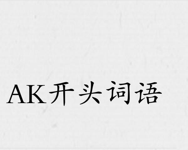 AK开头词语