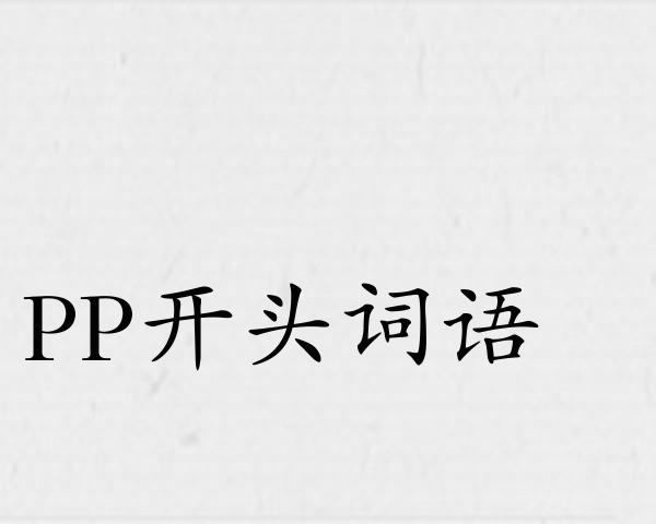 PP开头词语